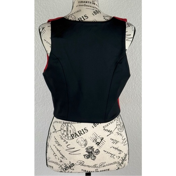 Bebe Vintage Y2K Women's Front Zip Red Vest Rodeo Western Coyote Ugly, size 10 - Picture 5 of 9